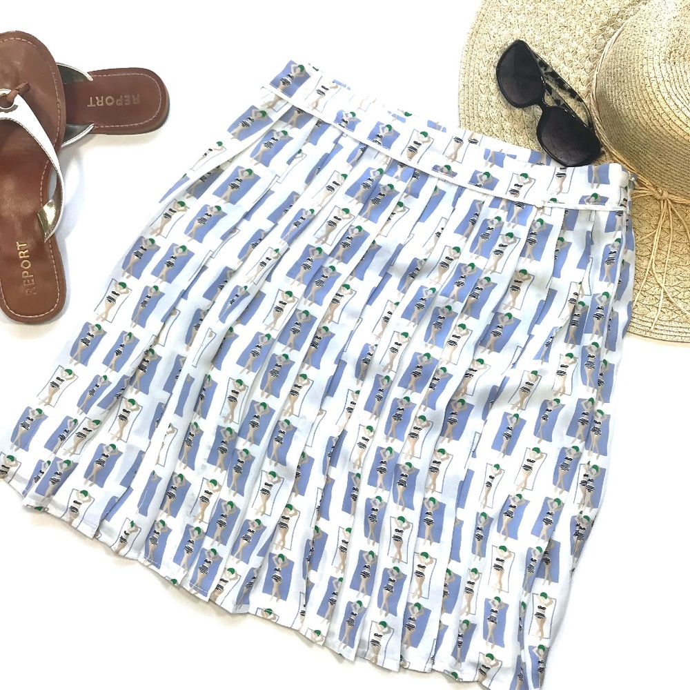 Anthroologie Harlyn Bathing Beauties Pleated Skirt